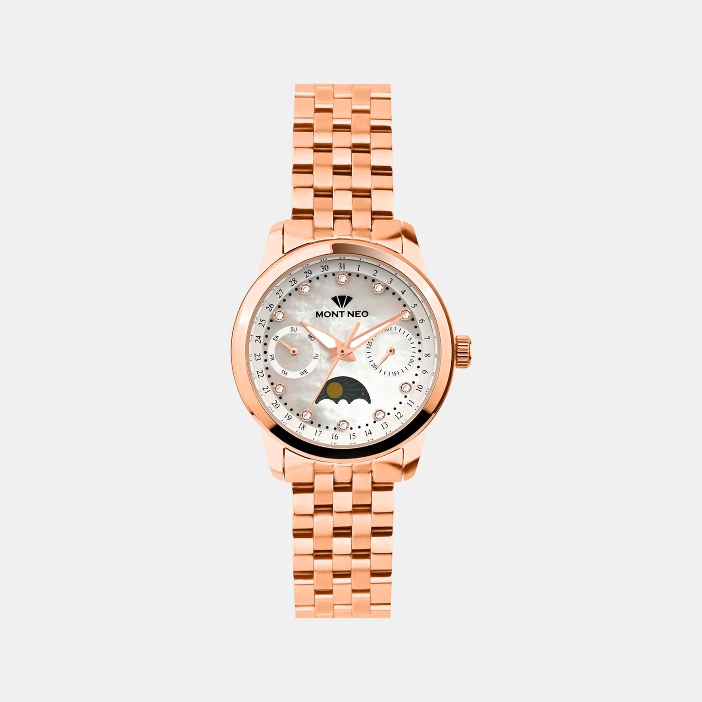 Women Quartz Mother Of Pearl Dial Analog Stainless Steel Watch 4511M-M3301