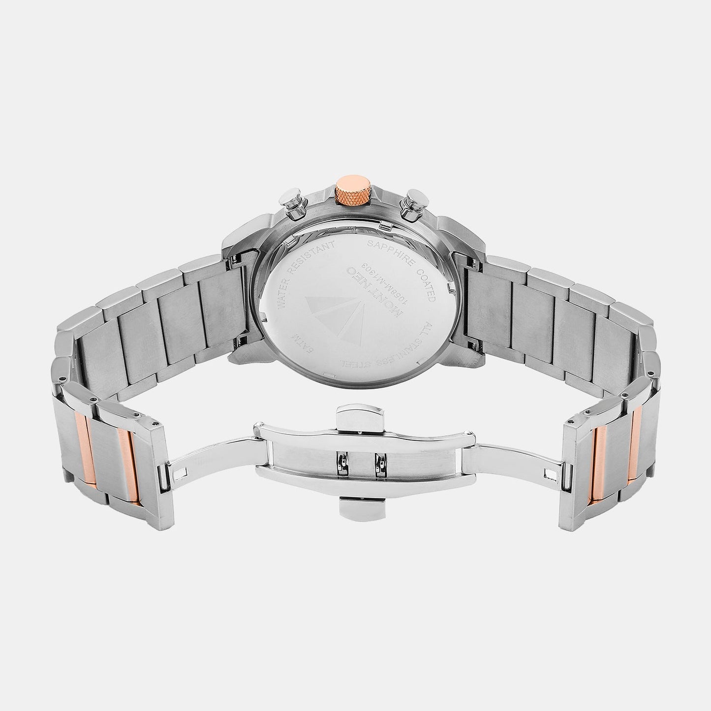 Men Quartz Silver Dial Multi-Function Metal Watch 1058M-M1303