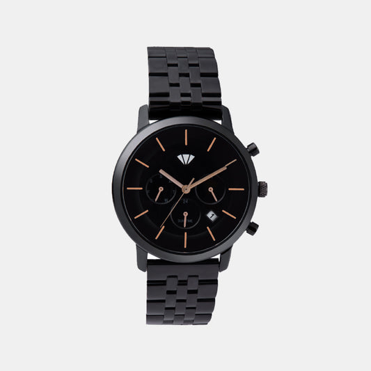 Men Quartz Black Dial Multi-Function Metal Watch 8012C-M4404