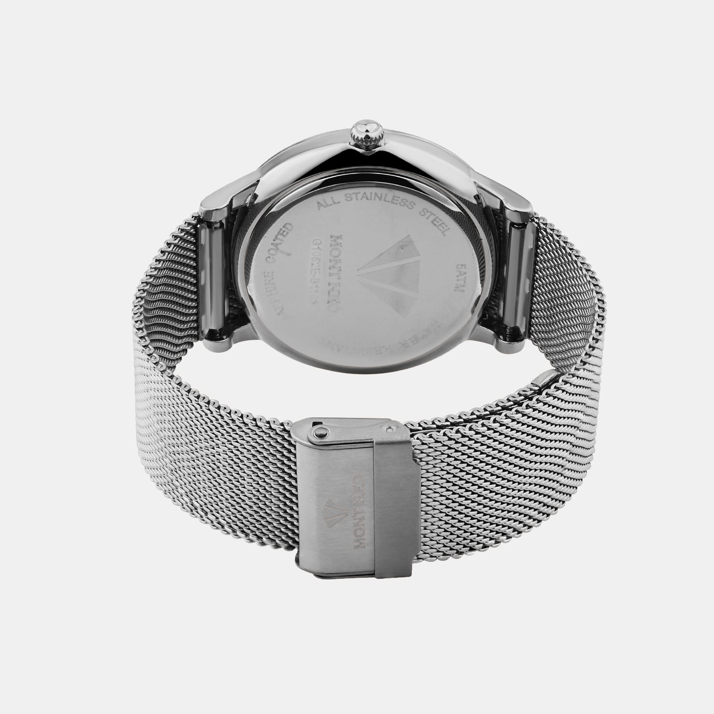 Men Quartz Silver Dial Analog Mesh Watch G1052E-B1103