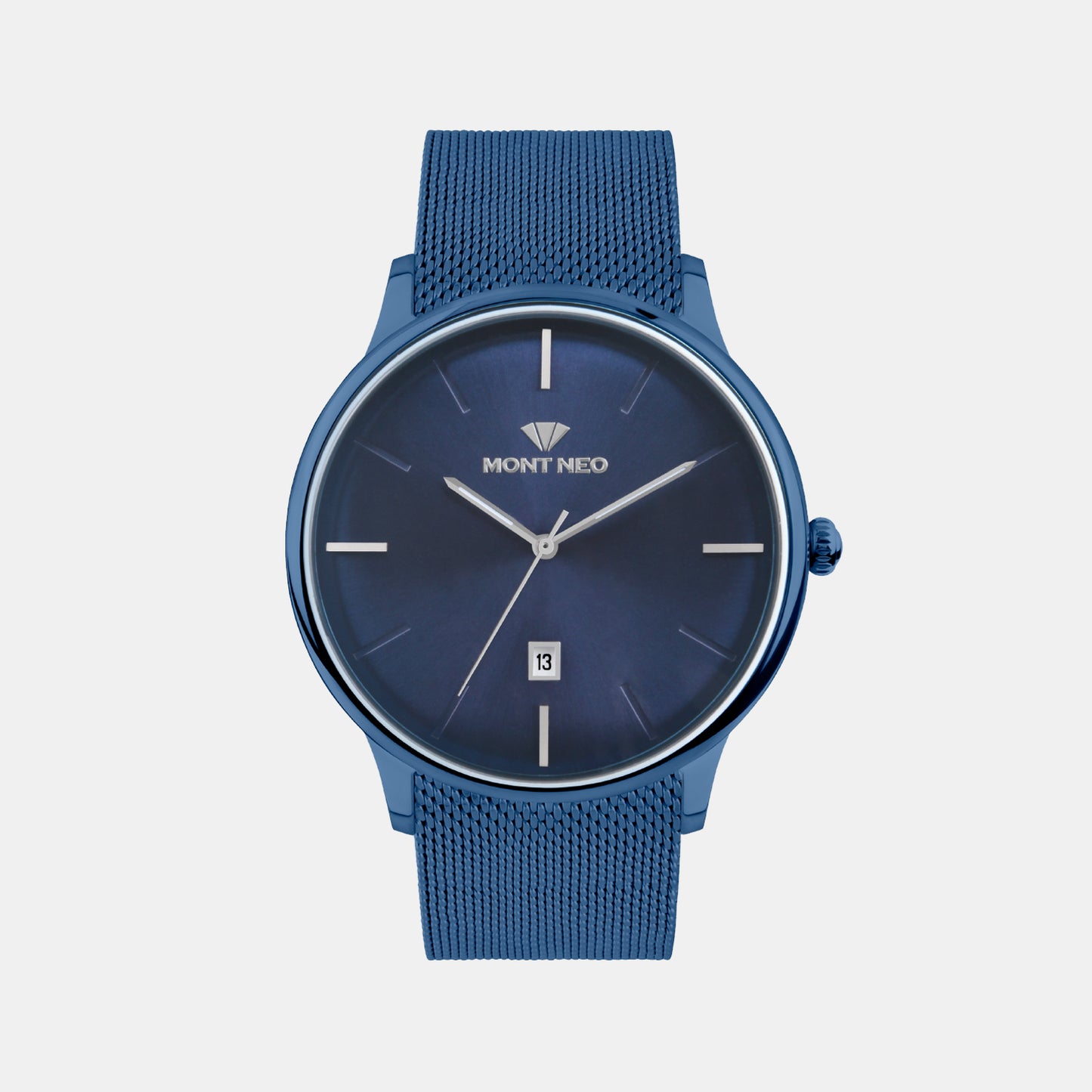 Men Quartz Blue Dial Analog Mesh Watch G1052E-B5505