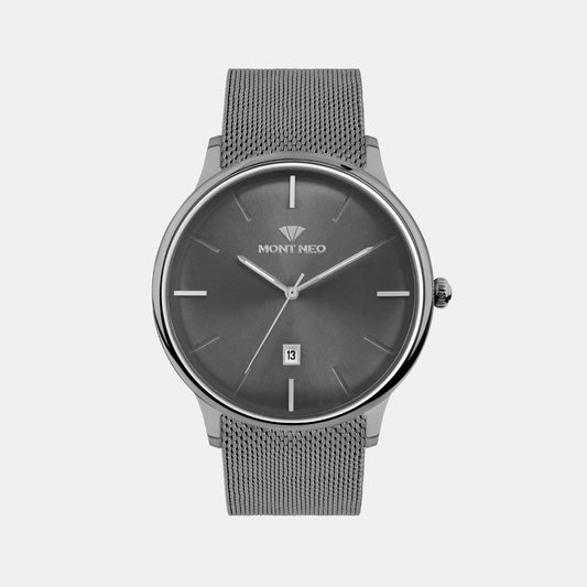 Men Quartz Gun Dial Analog Mesh Watch G1052E-B8816