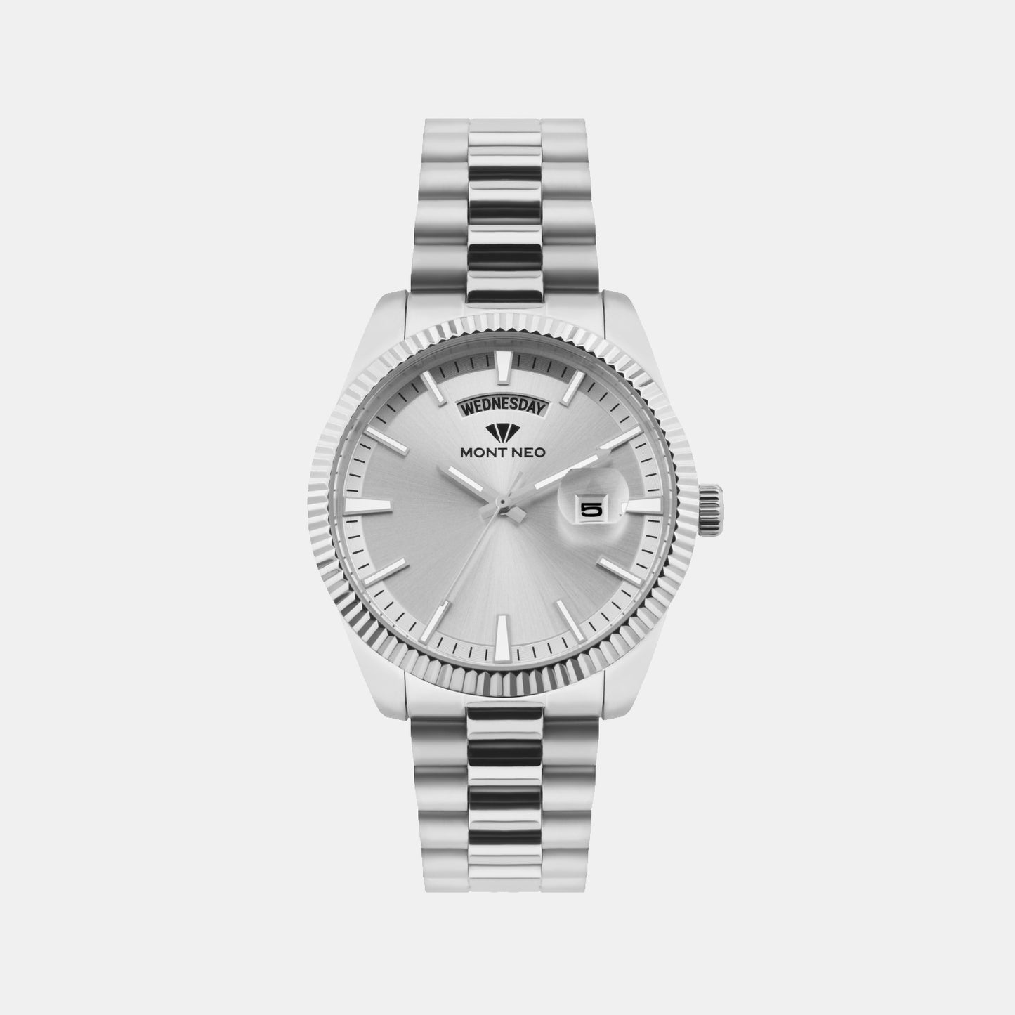 Men Quartz Silver Dial Analog Stainless Steel Watch G3505D-M1103