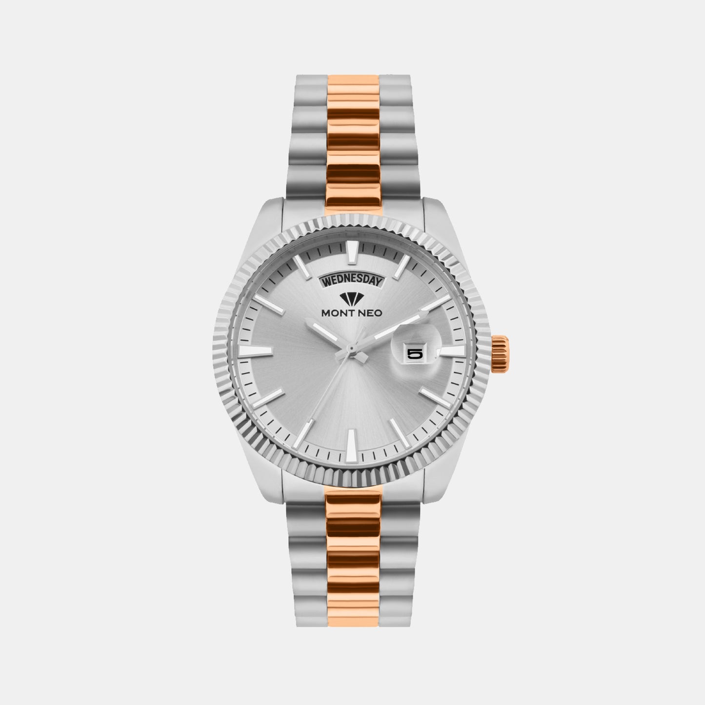 Men Quartz Silver Dial Analog Stainless Steel Watch G3505D-M1303