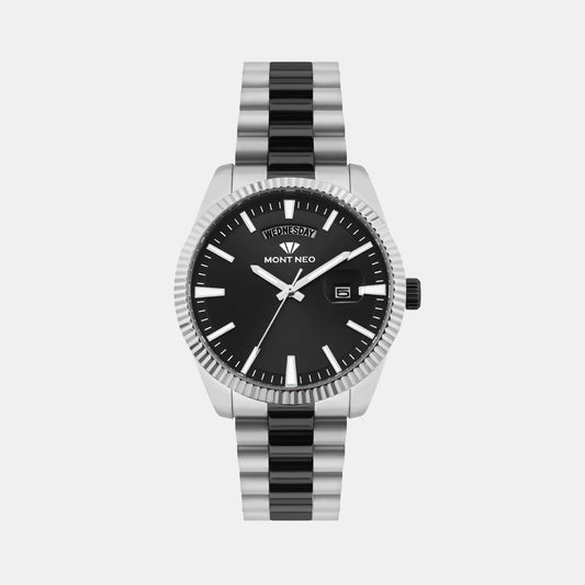 Men Quartz Black Dial Analog Stainless Steel Watch G3505D-M1404