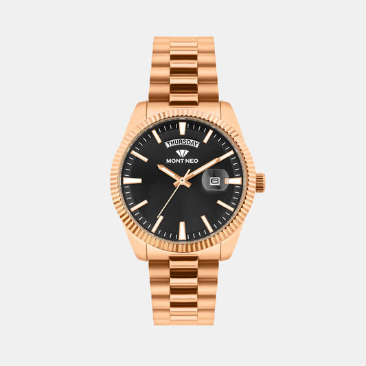 Men Quartz Black Dial Analog Stainless Steel Watch G3505D-M3304