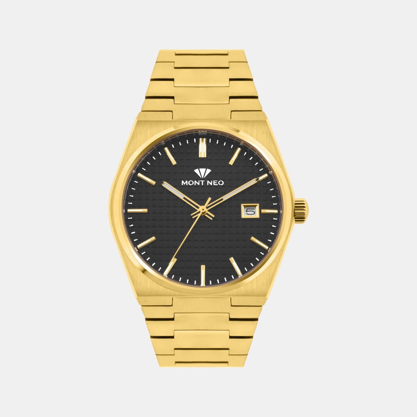 Men Quartz Black Dial Analog Metal Watch 3509E-M2204