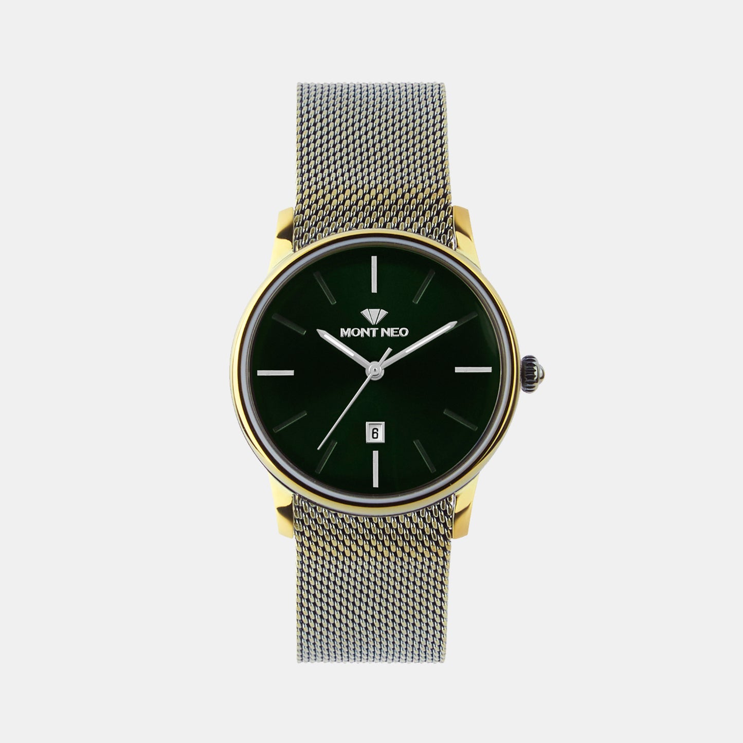 Women Quartz Green Dial Analog Mesh Watch L1052E-B101014