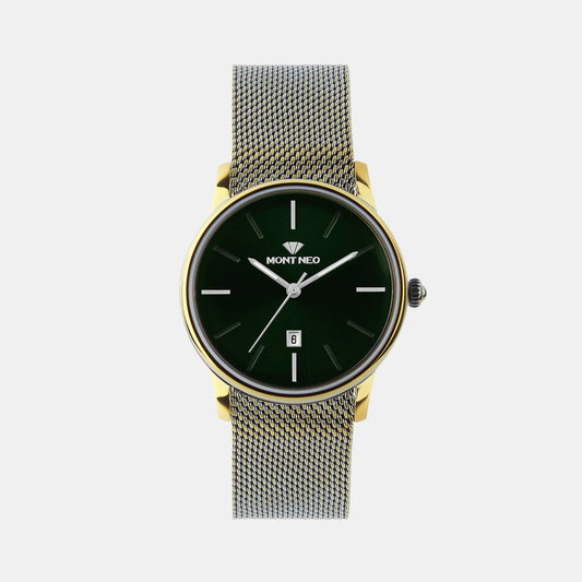 Women Quartz Green Dial Analog Mesh Watch L1052E-B101014