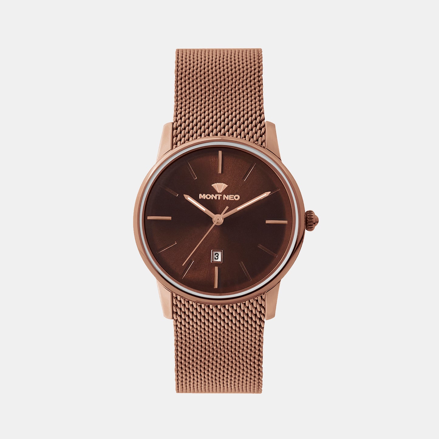 Women Quartz Brown Dial Analog Mesh Watch L1052E-B6606
