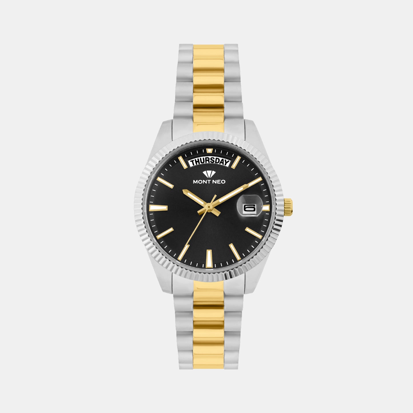 Women Quartz Black Dial Analog Stainless Steel Watch L3505D-M1204