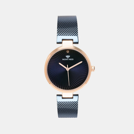Women's Blue Analog Stainless Steel Watch 9005T-B3305