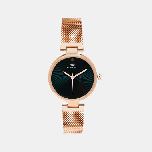 Women's Green Analog Stainless Steel Watch 9005T-B3314
