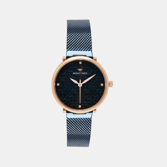 Women's Blue Analog Stainless Steel Watch 9006T-B3305