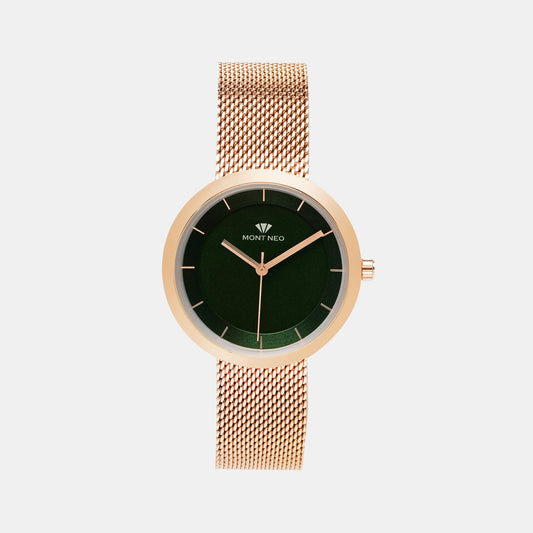 Women's Green Analog Stainless Steel Watch 9002T-B3314