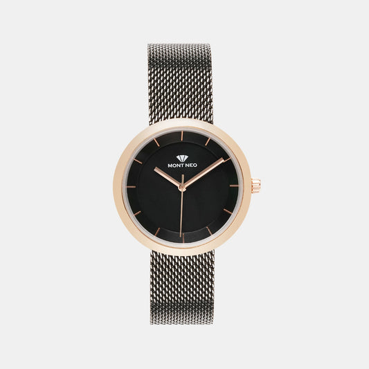 Women's Black Analog Stainless Steel Watch 9002T-B3304