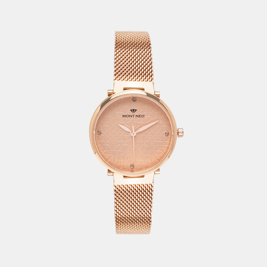 Women's Rose Analog Stainless Steel Watch 9006T-B3307