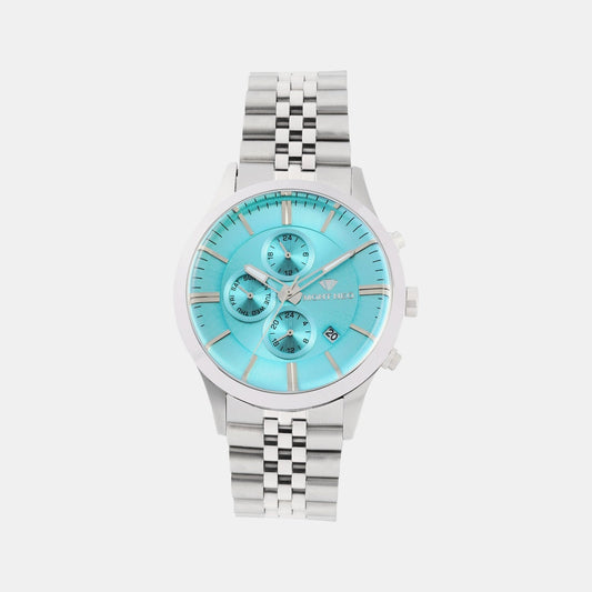 Men Quartz Blue Dial Multi-Function Metal Watch 1049M-M1120