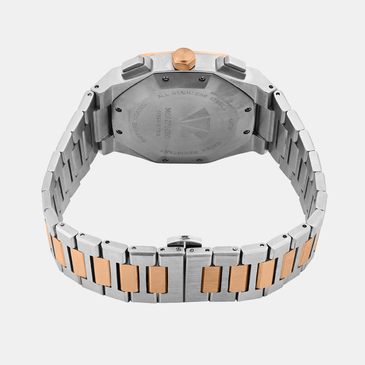 Men Quartz White Dial Multi-Function Metal Watch 1054M-M1303