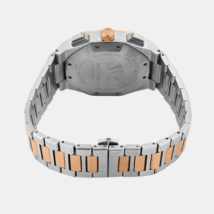 Men Quartz White Dial Multi-Function Metal Watch 1054M-M1303