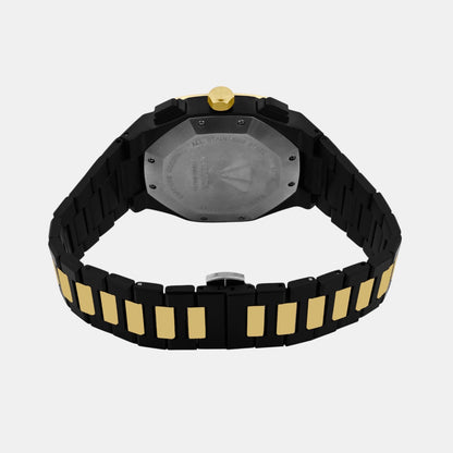 Men Quartz Black Dial Multi-Function Metal Watch 1054M-M4204