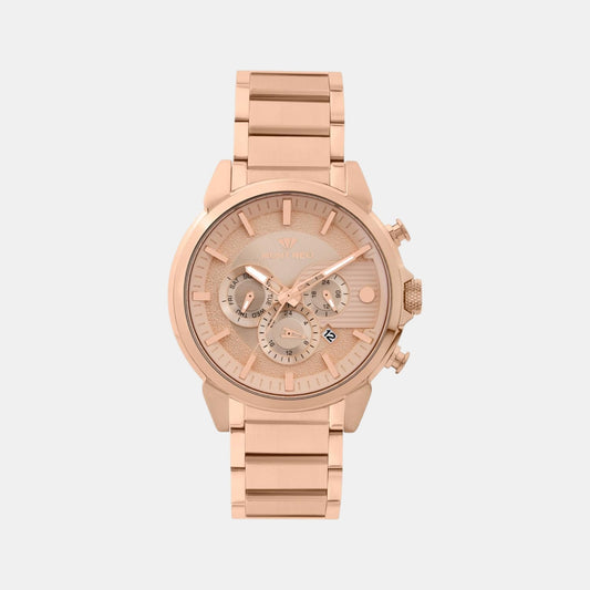 Men Quartz Rose Gold Dial Multi-Function Metal Watch 1058M-M3307