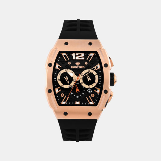 Men Quartz Black Dial Chronograph Stainless Steel Watch G1061C-P3304