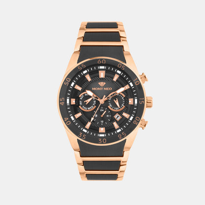Men Quartz Black Dial Multi-Function Metal Watch G1062M-M3404