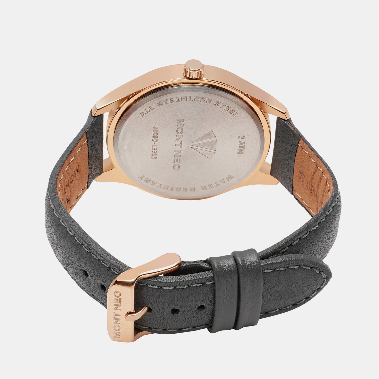 Men's Modern Grey Analog Leather Watch 8009D-L3315