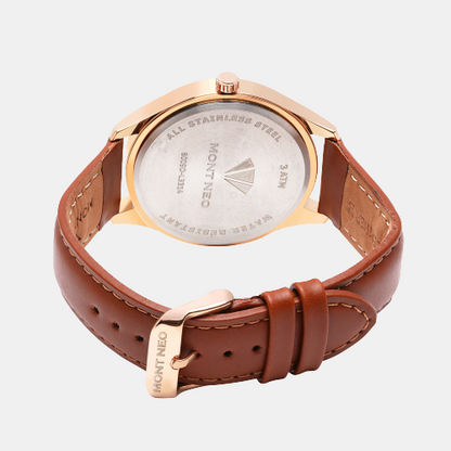 Men's Stylish Green Analog Leather Watch 8009D-L3314