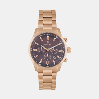 Men's Brown Chronograph Stainless Steel Watch 1032C-M3306
