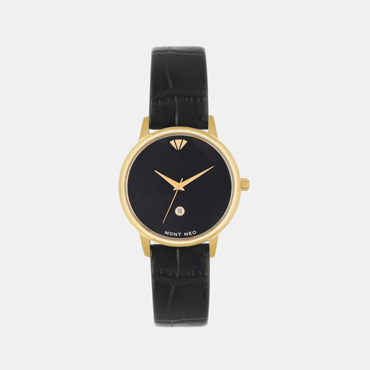 Women's Black Analog Leather Watch L1034E-L2204