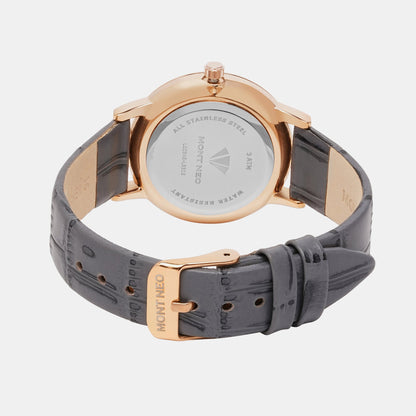 Women Quartz Grey Dial Analog Leather Watch L1034E-L3315