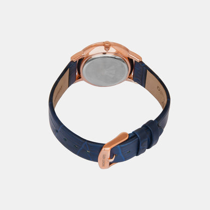 Women Quartz Blue Dial Analog Leather Watch L1034E-L3305