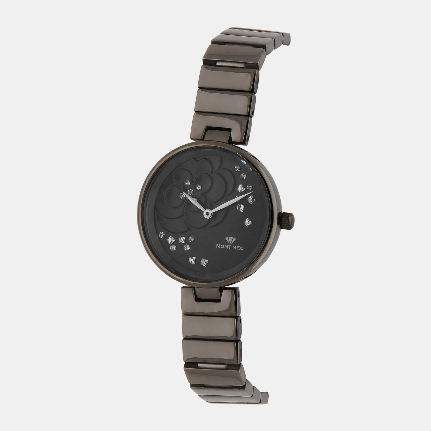 Women Quartz Grey Dial Analog Stainless Steel Watch 7504B-M8816
