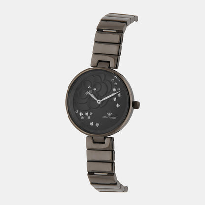 Women Quartz Grey Dial Analog Stainless Steel Watch 7504B-M8816