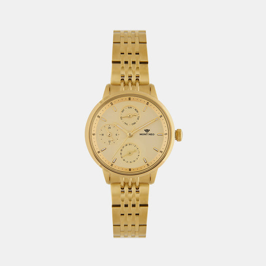 Women's Champagne Chronograph Stainless Steel Watch L7005M-M2208