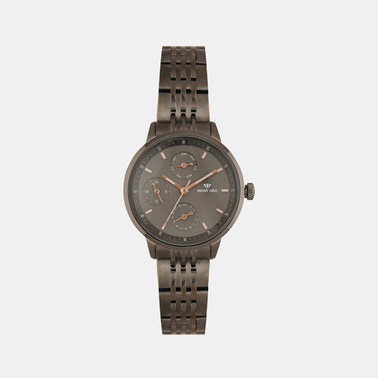 Women's Grey Chronograph Stainless Steel Watch L7005M-M7715