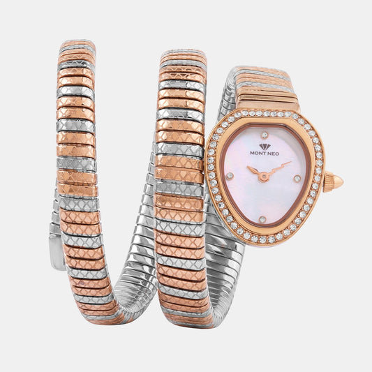 Women Quartz White Dial Analog Stainless Steel Watch 4513B-M1301