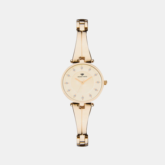 Women's Champagne Analog Stainless Steel Watch 2003T-M0208