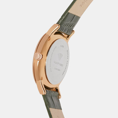 Women Quartz Green Dial Analog Leather Watch L1034E-L3314