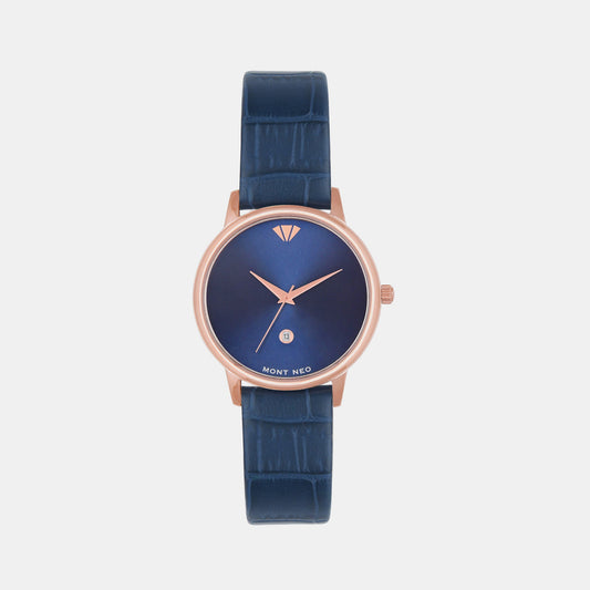 Women's Blue Analog Leather Watch L1034E-L3305