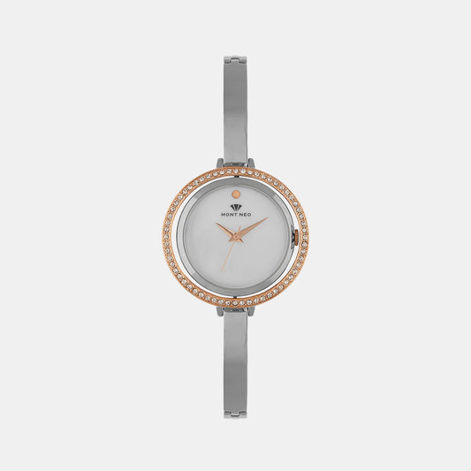 Women's Grey Analog Stainless Steel Watch 2012T-M1301