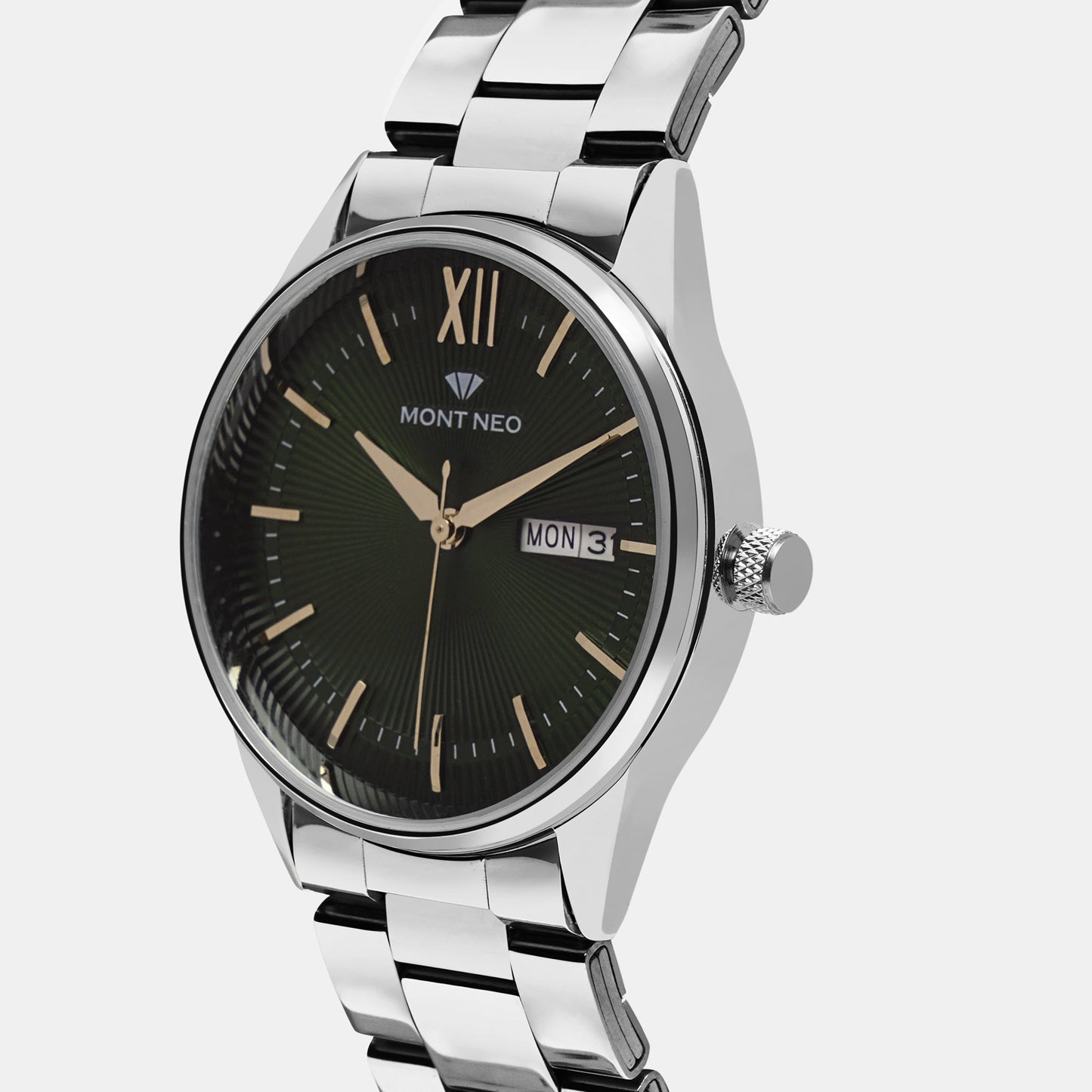 Men's Stylish Green Analog Stainless Steel Watch 8007T-M1114