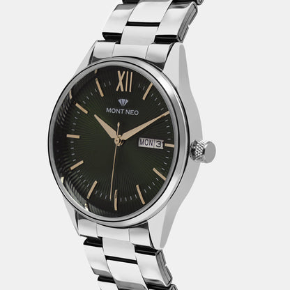 Men's Stylish Green Analog Stainless Steel Watch 8007T-M1114