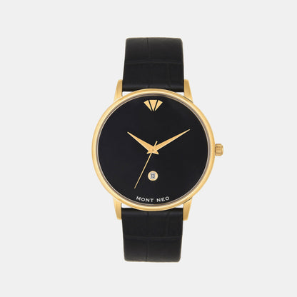 Men's Black Analog Leather Watch G1034E-L2204