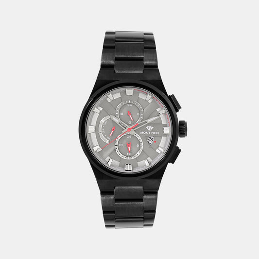 Regular Men Quartz Grey Dial Chronograph Stainless Steel Watch 3002M-M8816