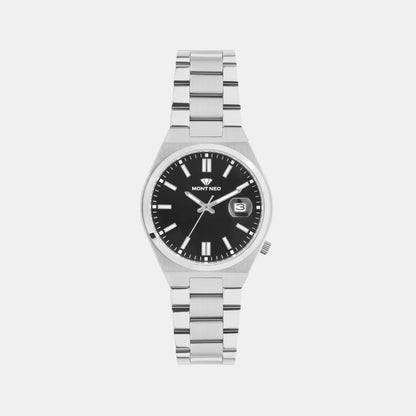 Men Quartz Black Dial Analog Metal Watch 3506E-M1104