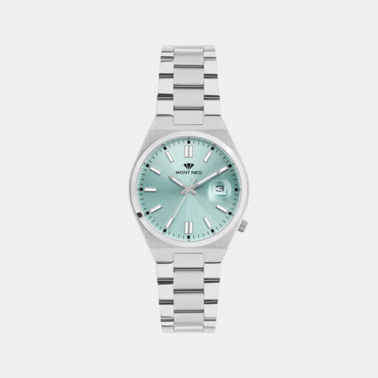 Men Quartz Green Dial Analog Metal Watch 3506E-M1117