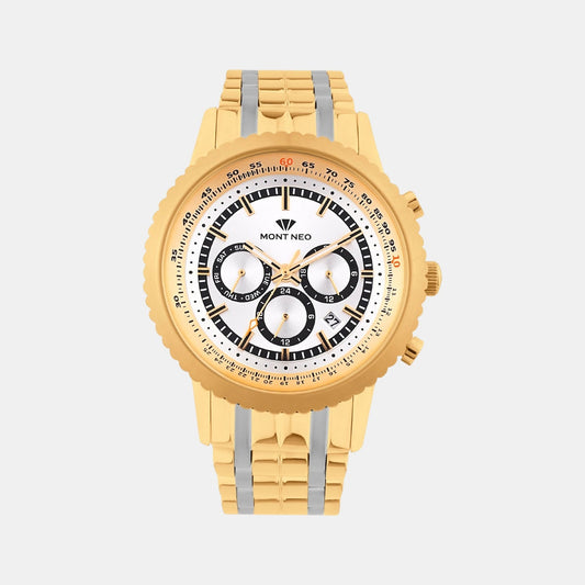 Men Quartz Silver Dial Multi-Function Metal Watch 3513M-M2203